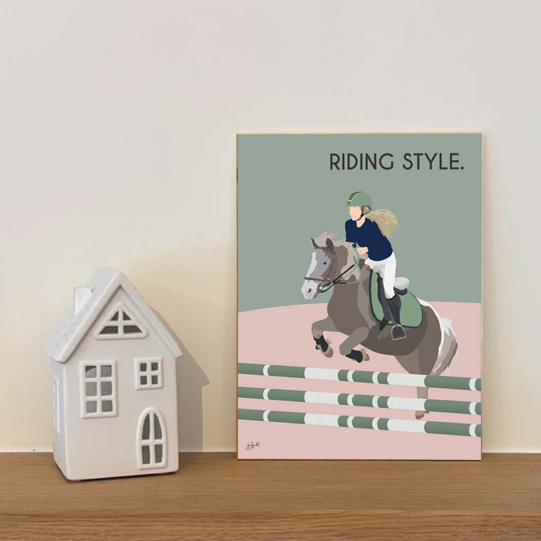 Affiche équitation élégante – décoration murale inspirée du cheval et du riding lifestyle.