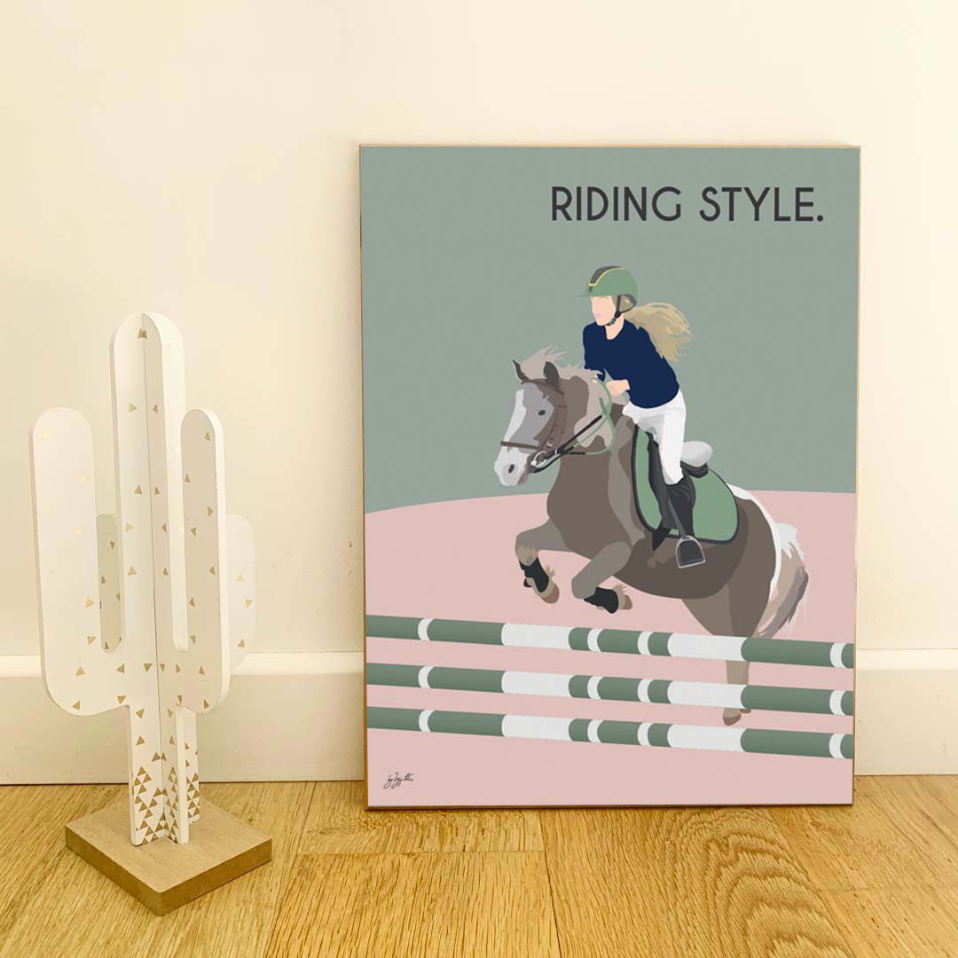 Affiche équitation élégante – décoration murale inspirée du cheval et du riding lifestyle.