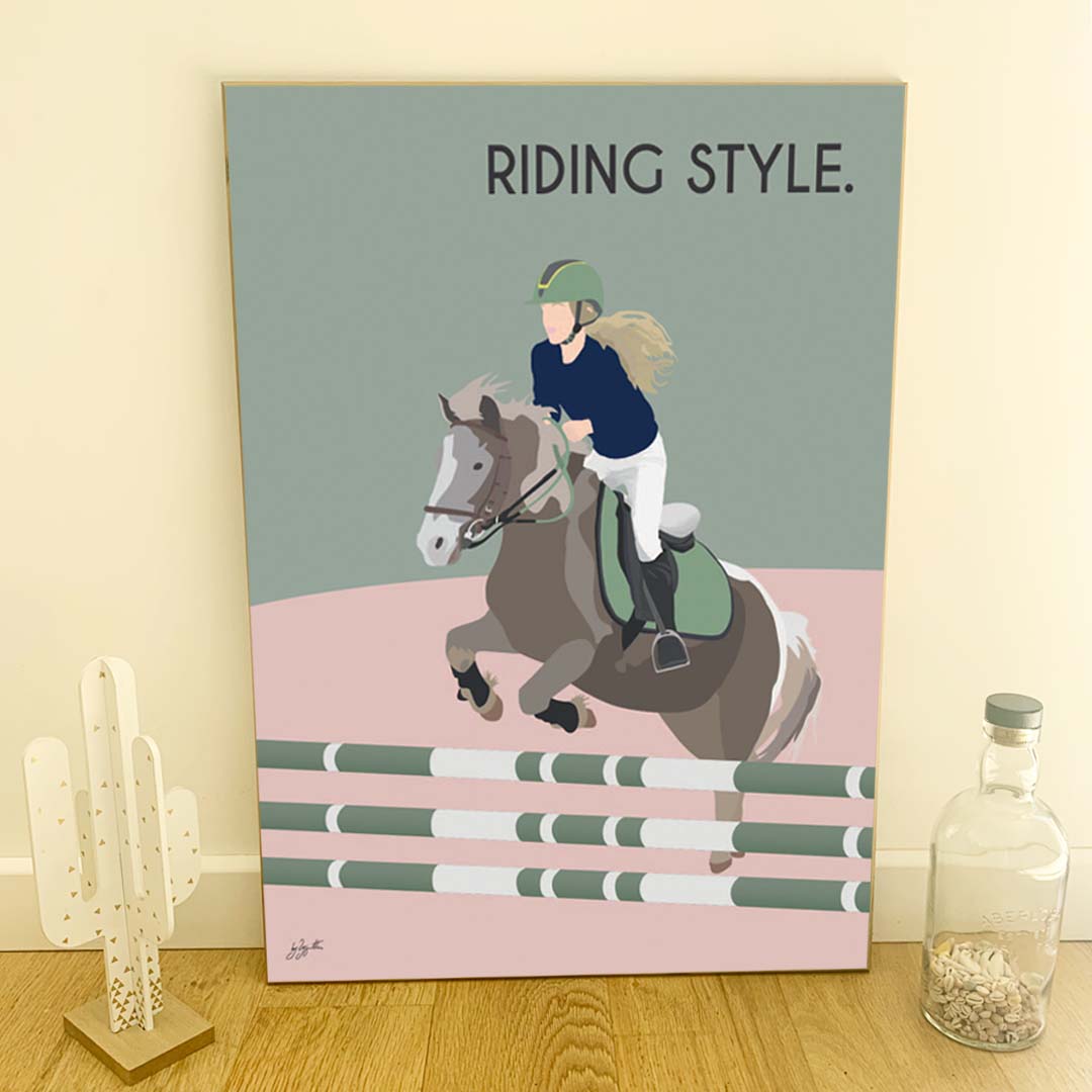 Affiche équitation élégante – décoration murale inspirée du cheval et du riding lifestyle.