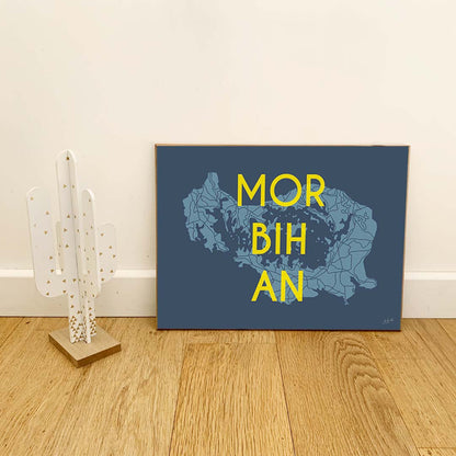 Affiche du Golfe du Morbihan – décoration murale bord de mer bretonne.
