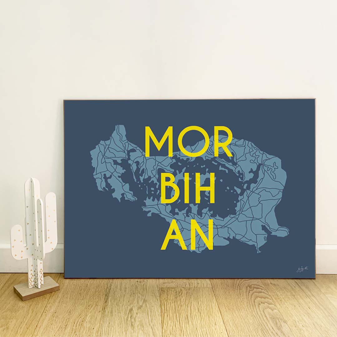 Affiche du Golfe du Morbihan – décoration murale bord de mer bretonne.