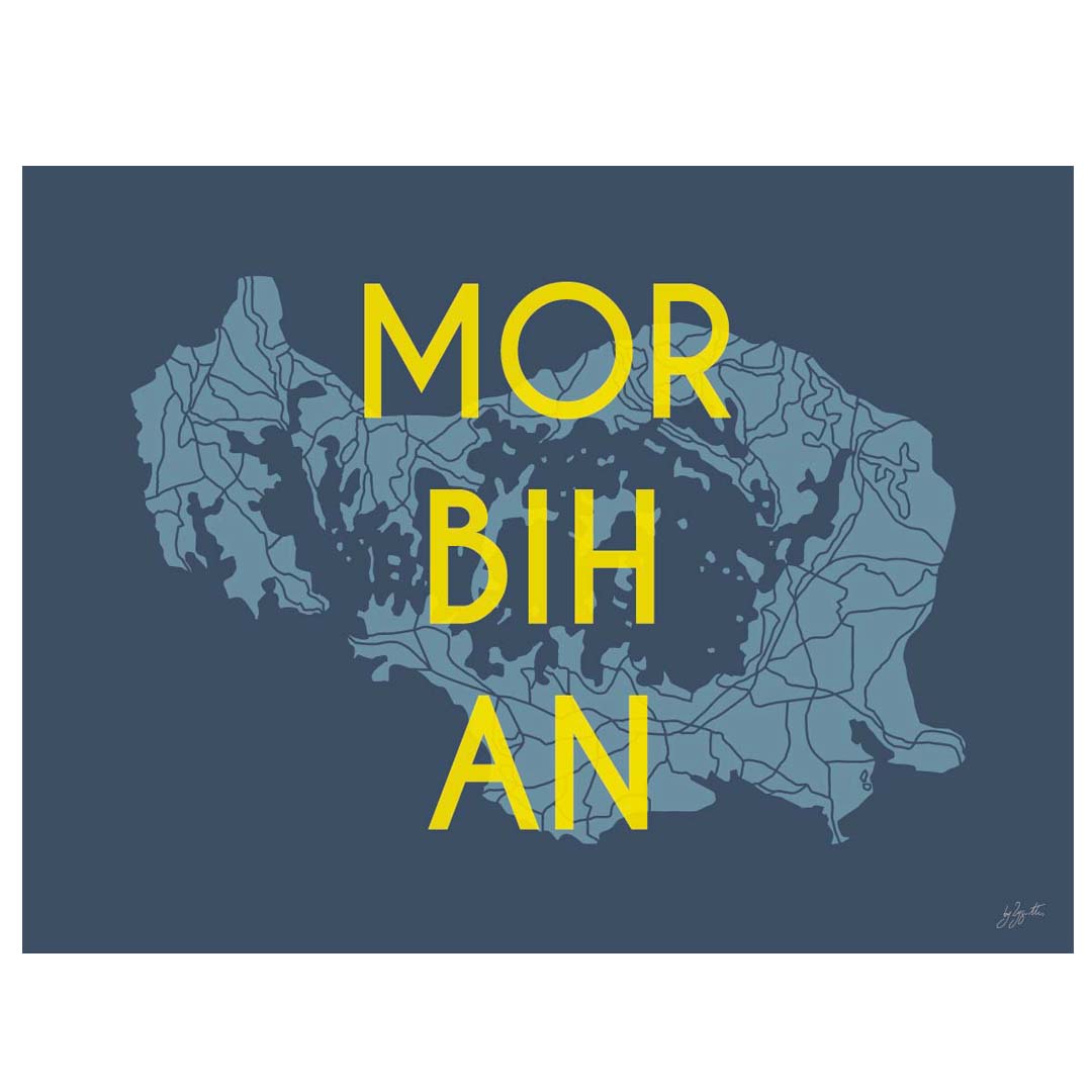 Affiche du Golfe du Morbihan – décoration murale bord de mer bretonne.