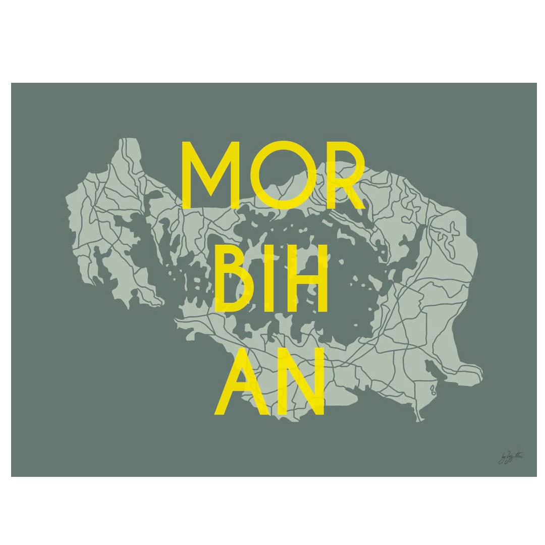 Affiche du Golfe du Morbihan – décoration murale bord de mer bretonne.