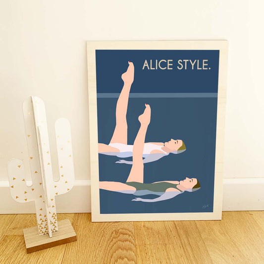 Affiche Natation – décoration murale inspirée des sports aquatiques, de l’océan et du bord de mer.