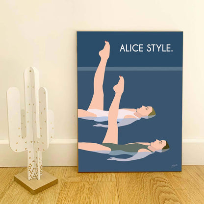 Affiche Natation – décoration murale inspirée des sports aquatiques, de l’océan et du bord de mer.