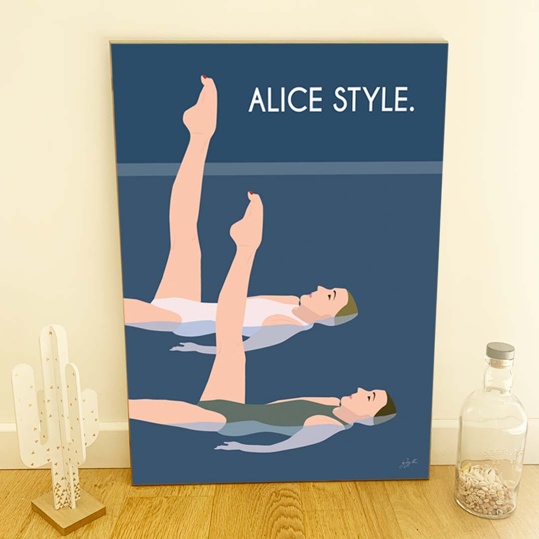Affiche Natation – décoration murale inspirée des sports aquatiques, de l’océan et du bord de mer.
