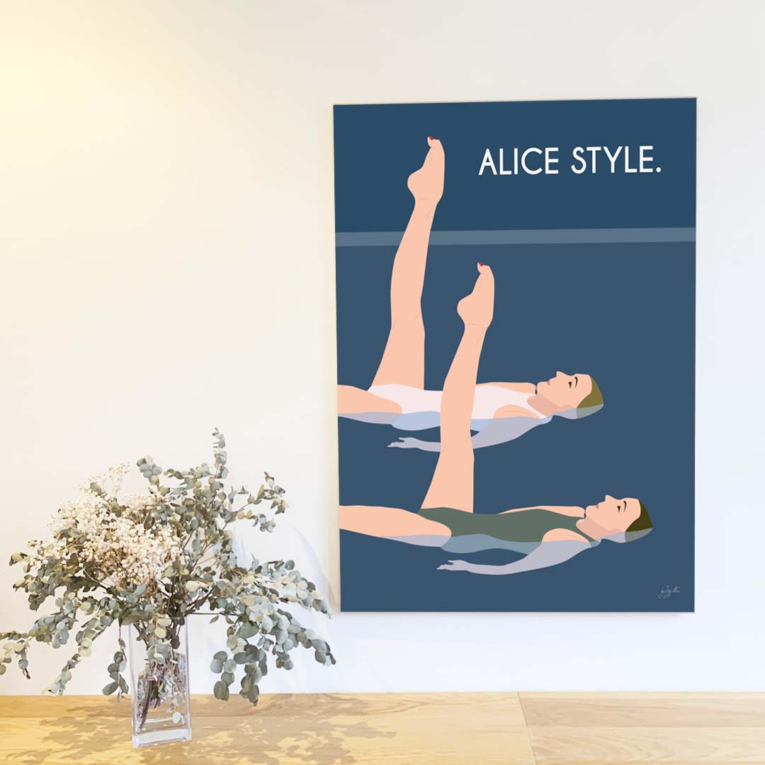 Affiche Natation – décoration murale inspirée des sports aquatiques, de l’océan et du bord de mer.