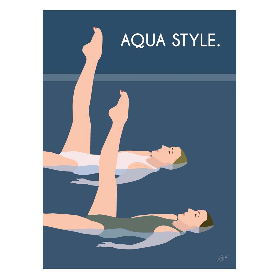 Affiche Natation – décoration murale inspirée des sports aquatiques, de l’océan et du bord de mer.