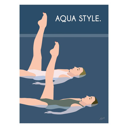Affiche Natation – décoration murale inspirée des sports aquatiques, de l’océan et du bord de mer.