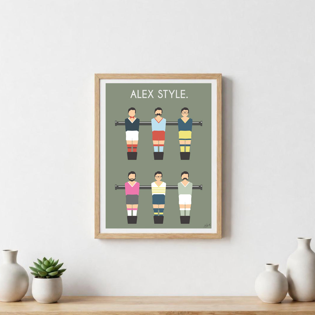 Poster babyfoot vintage – décoration murale rétro inspirée du célèbre jeu de café et des moments de convivialité.