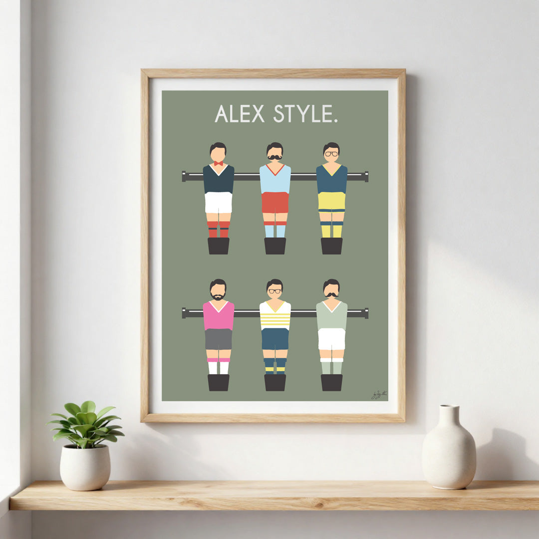 Poster babyfoot vintage – décoration murale rétro inspirée du célèbre jeu de café et des moments de convivialité.