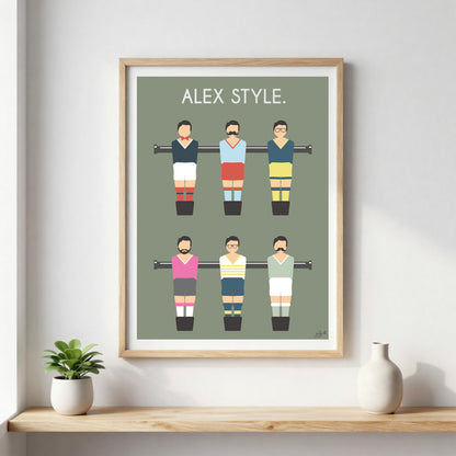 Poster babyfoot vintage – décoration murale rétro inspirée du célèbre jeu de café et des moments de convivialité.