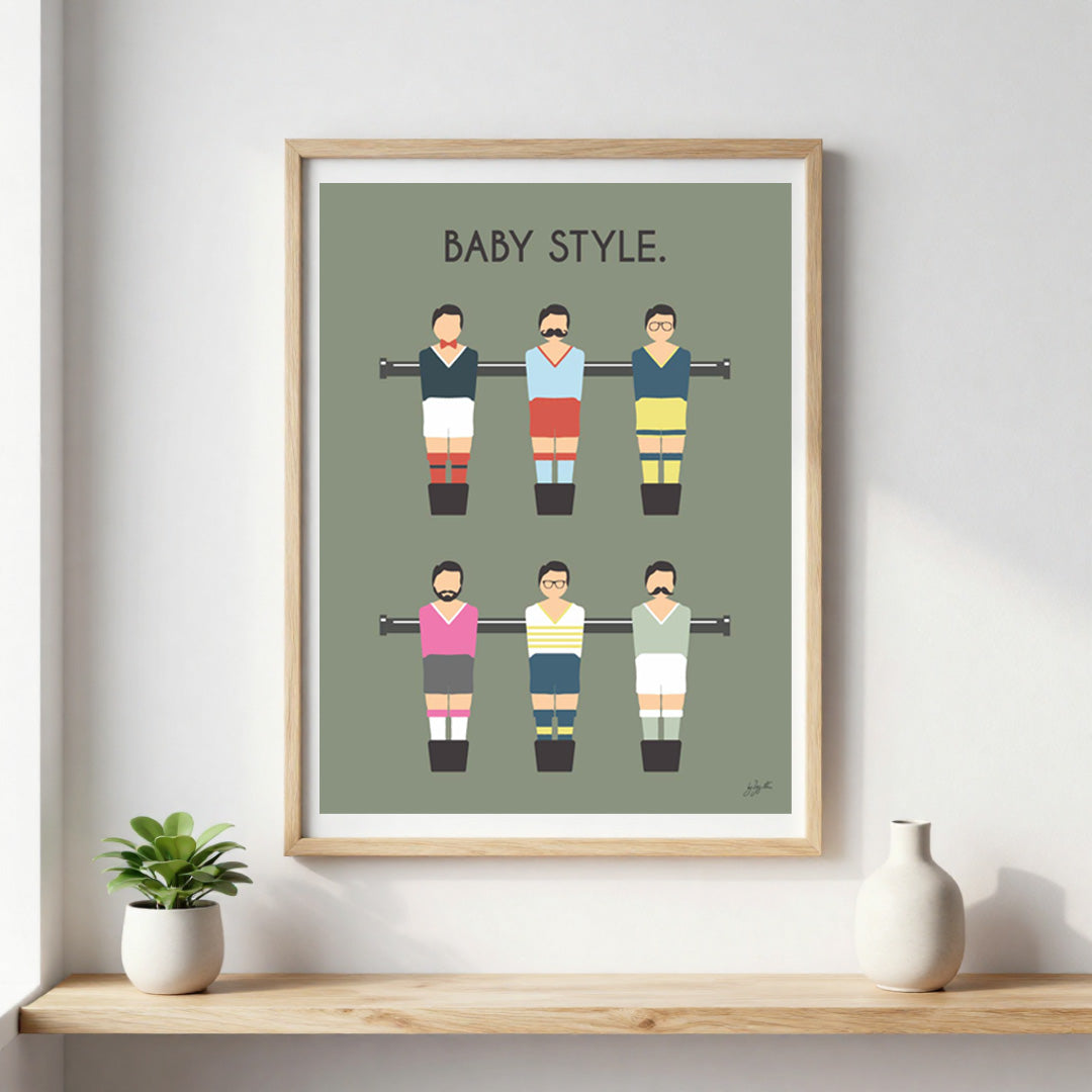 Poster babyfoot vintage – décoration murale rétro inspirée du célèbre jeu de café et des moments de convivialité.