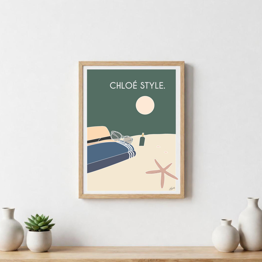 Poster bord de mer vacances – décoration murale inspirée de la plage, de l’océan et de l’évasion.