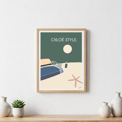 Poster bord de mer vacances – décoration murale inspirée de la plage, de l’océan et de l’évasion.