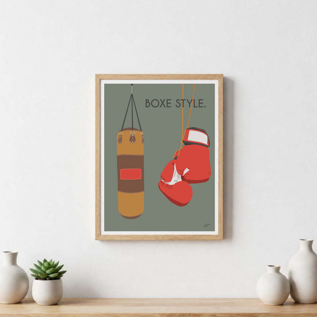 Poster boxe motivation – décoration murale inspirée de la boxe, du dépassement de soi et des sports de combat.