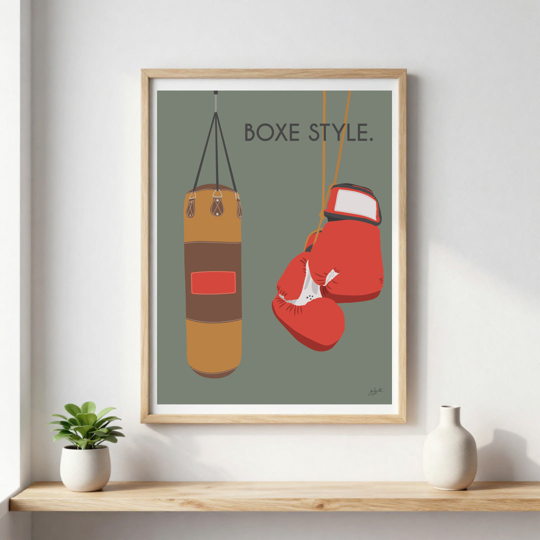 Poster boxe motivation – décoration murale inspirée de la boxe, du dépassement de soi et des sports de combat.
