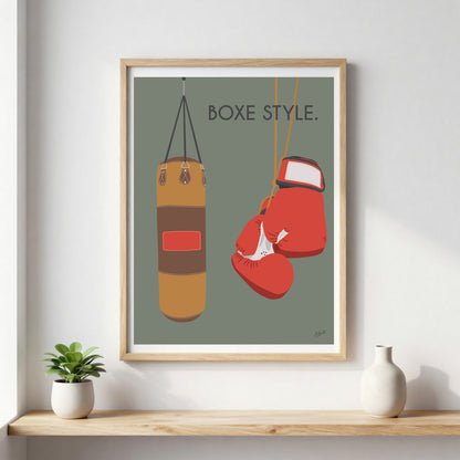 Poster boxe motivation – décoration murale inspirée de la boxe, du dépassement de soi et des sports de combat.