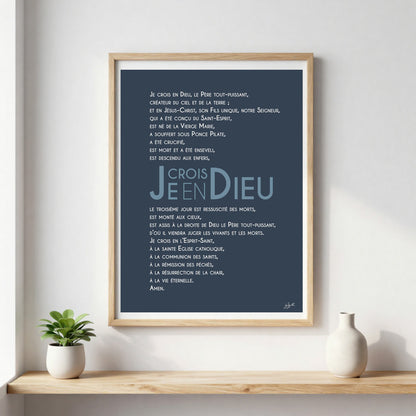 Affiche Credo – décoration murale chrétienne mettant en valeur la profession de foi catholique