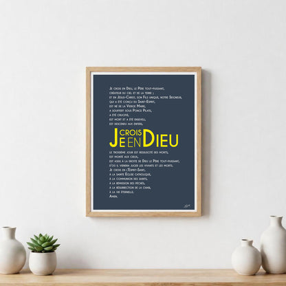 Affiche Credo – décoration murale chrétienne mettant en valeur la profession de foi catholique