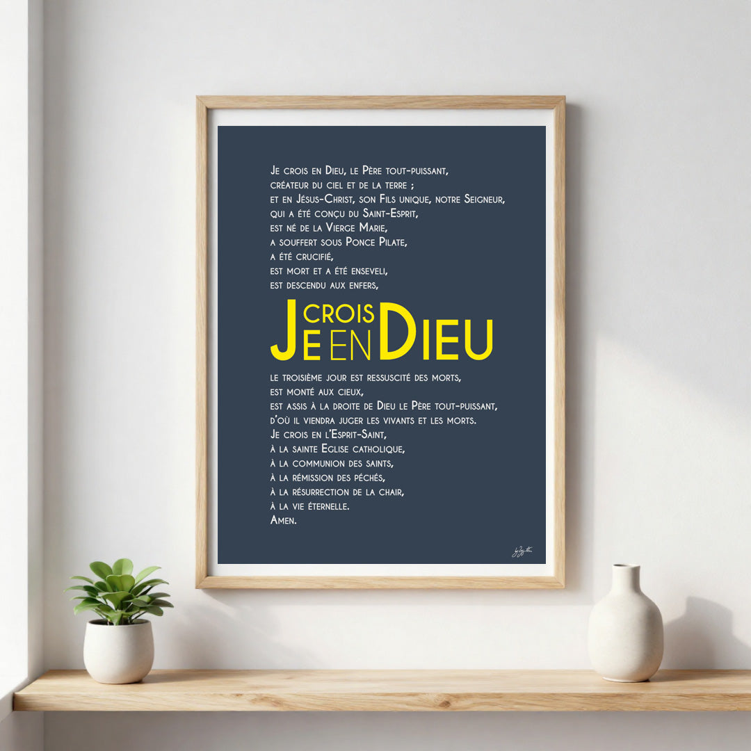 Affiche Credo – décoration murale chrétienne mettant en valeur la profession de foi catholique