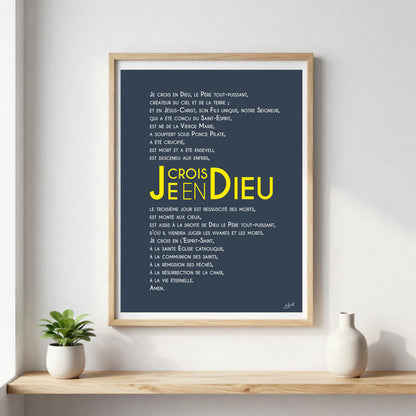 Affiche Credo – décoration murale chrétienne mettant en valeur la profession de foi catholique