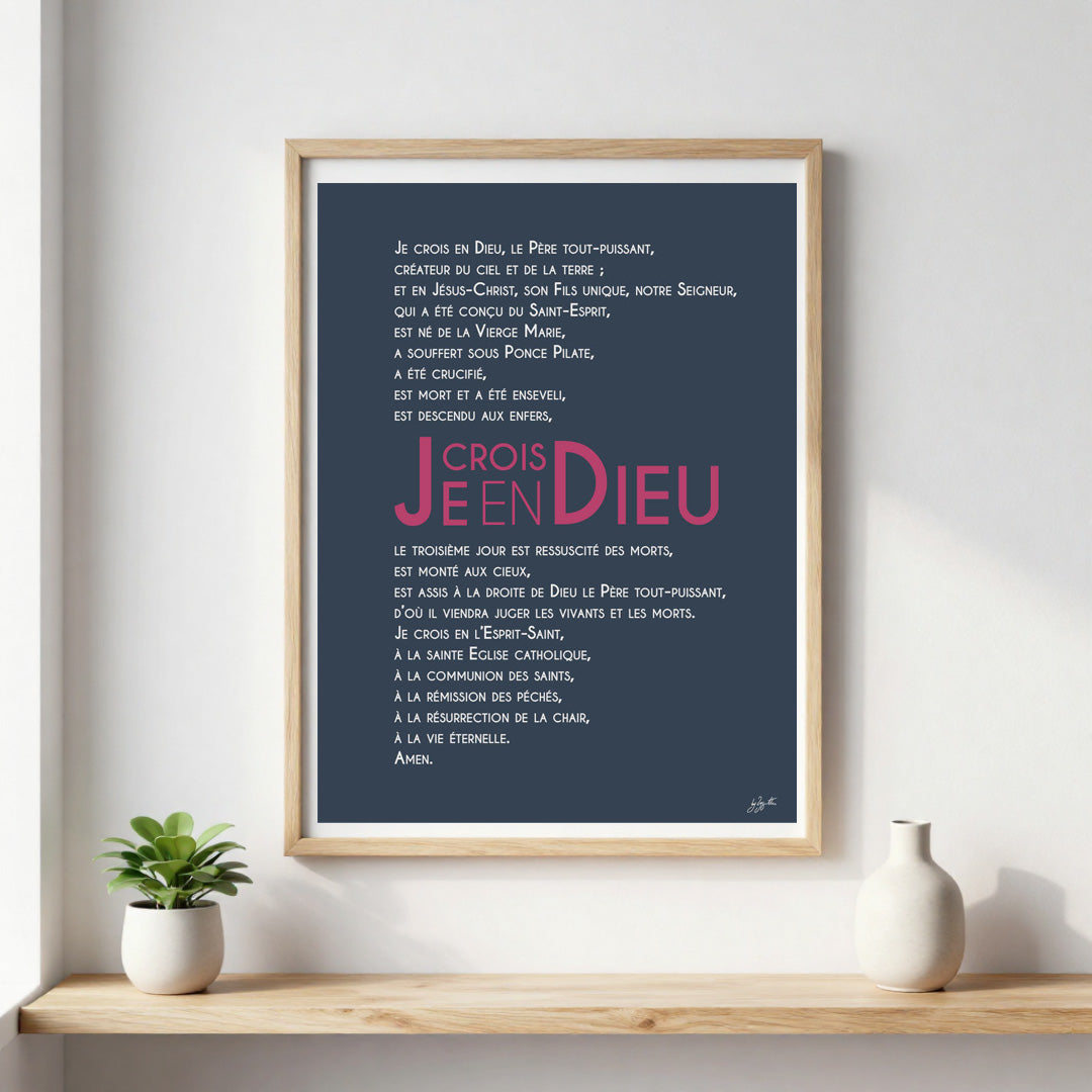 Affiche Credo – décoration murale chrétienne mettant en valeur la profession de foi catholique