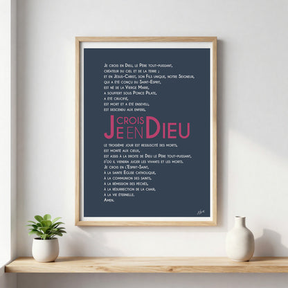 Affiche Credo – décoration murale chrétienne mettant en valeur la profession de foi catholique
