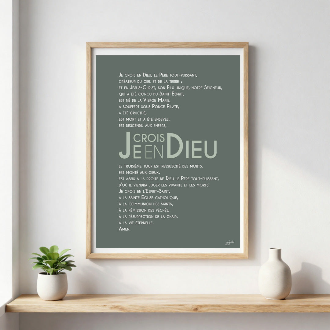 Affiche Credo – décoration murale chrétienne mettant en valeur la profession de foi catholique