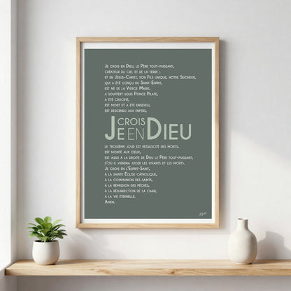 Affiche Credo – décoration murale chrétienne mettant en valeur la profession de foi catholique