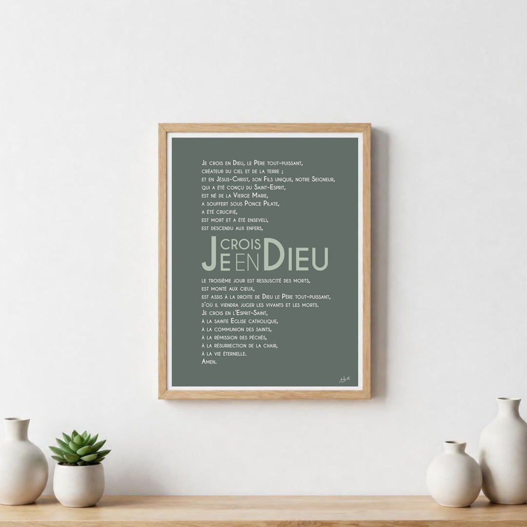 Affiche Credo – décoration murale chrétienne mettant en valeur la profession de foi catholique