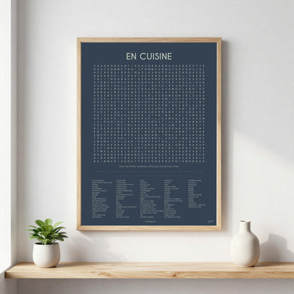 Poster En Cuisine – décoration murale vintage pour cuisine chaleureuse et conviviale.