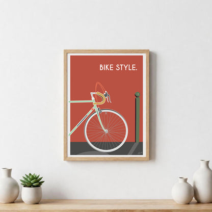 Poster cyclisme lifestyle – décoration murale inspirée du vélo, de l’aventure et de la liberté des grands espaces.