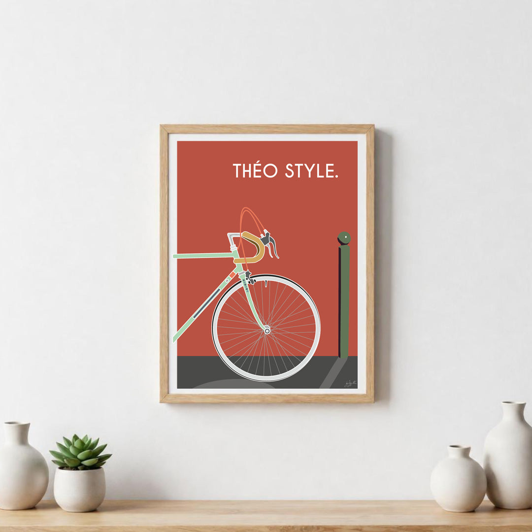 Poster cyclisme lifestyle – décoration murale inspirée du vélo, de l’aventure et de la liberté des grands espaces.