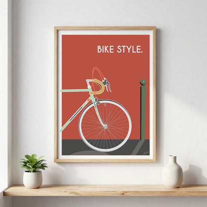 Poster cyclisme lifestyle – décoration murale inspirée du vélo, de l’aventure et de la liberté des grands espaces.