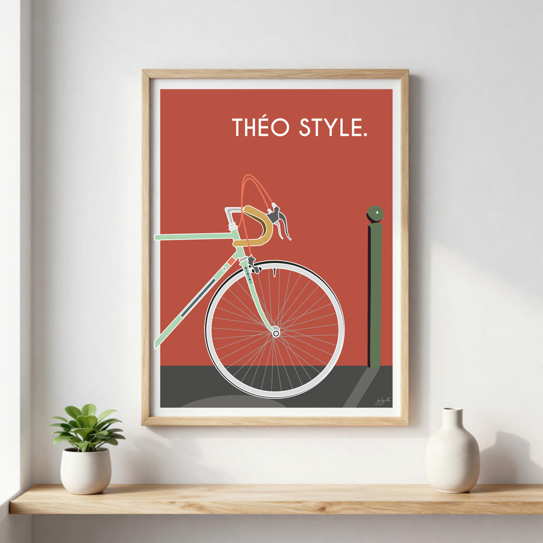 Poster cyclisme lifestyle – décoration murale inspirée du vélo, de l’aventure et de la liberté des grands espaces.