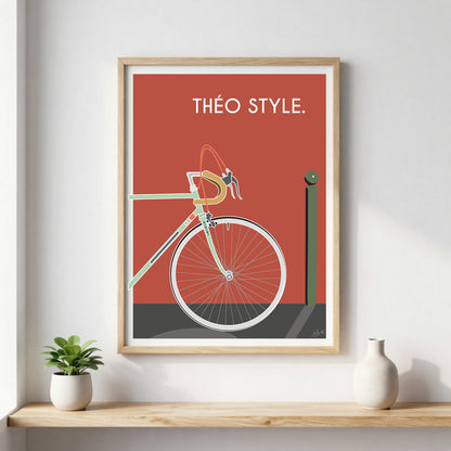 Poster cyclisme lifestyle – décoration murale inspirée du vélo, de l’aventure et de la liberté des grands espaces.