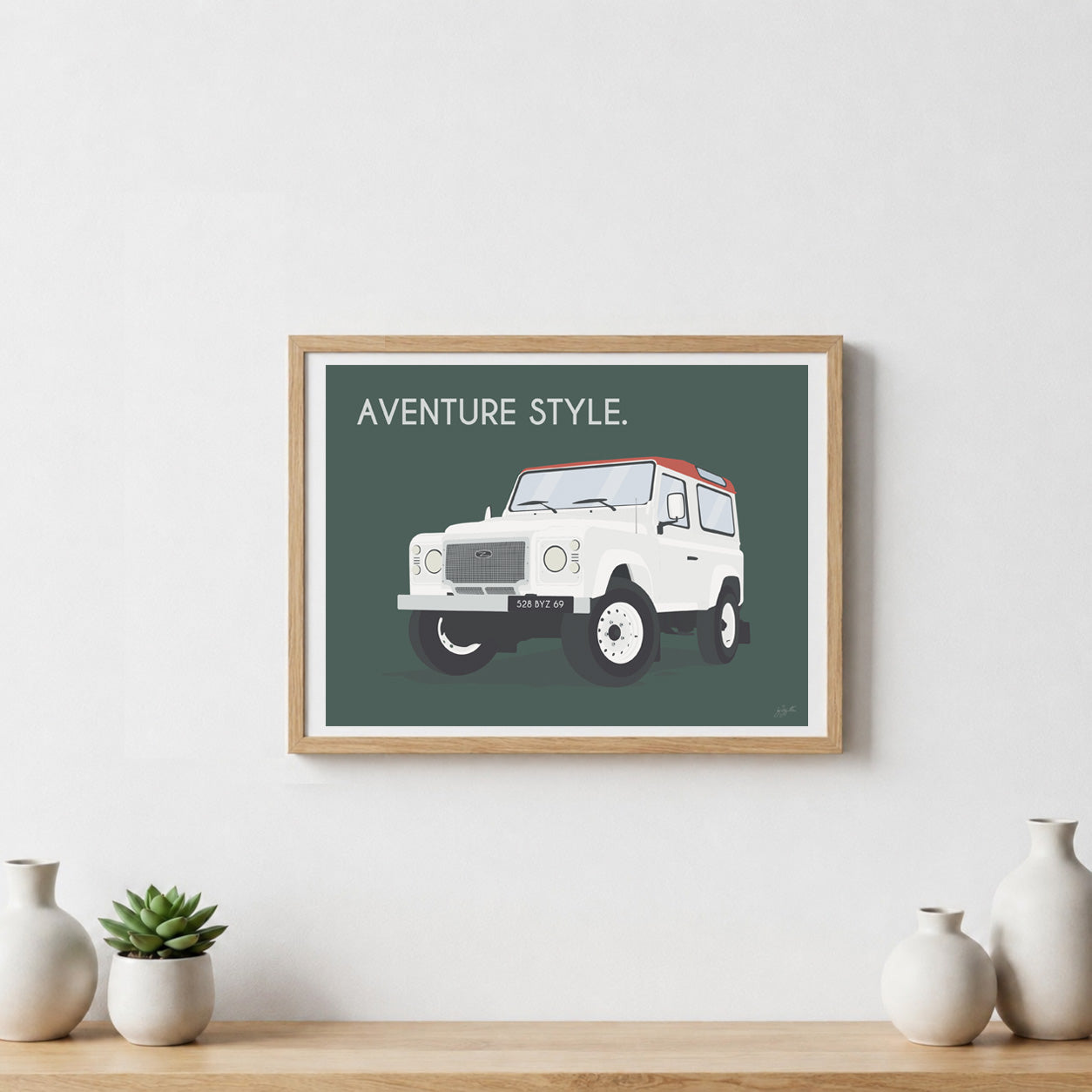 Affiche Defender vintage – décoration murale inspirée des voyages, de l’aventure et des grands espaces.