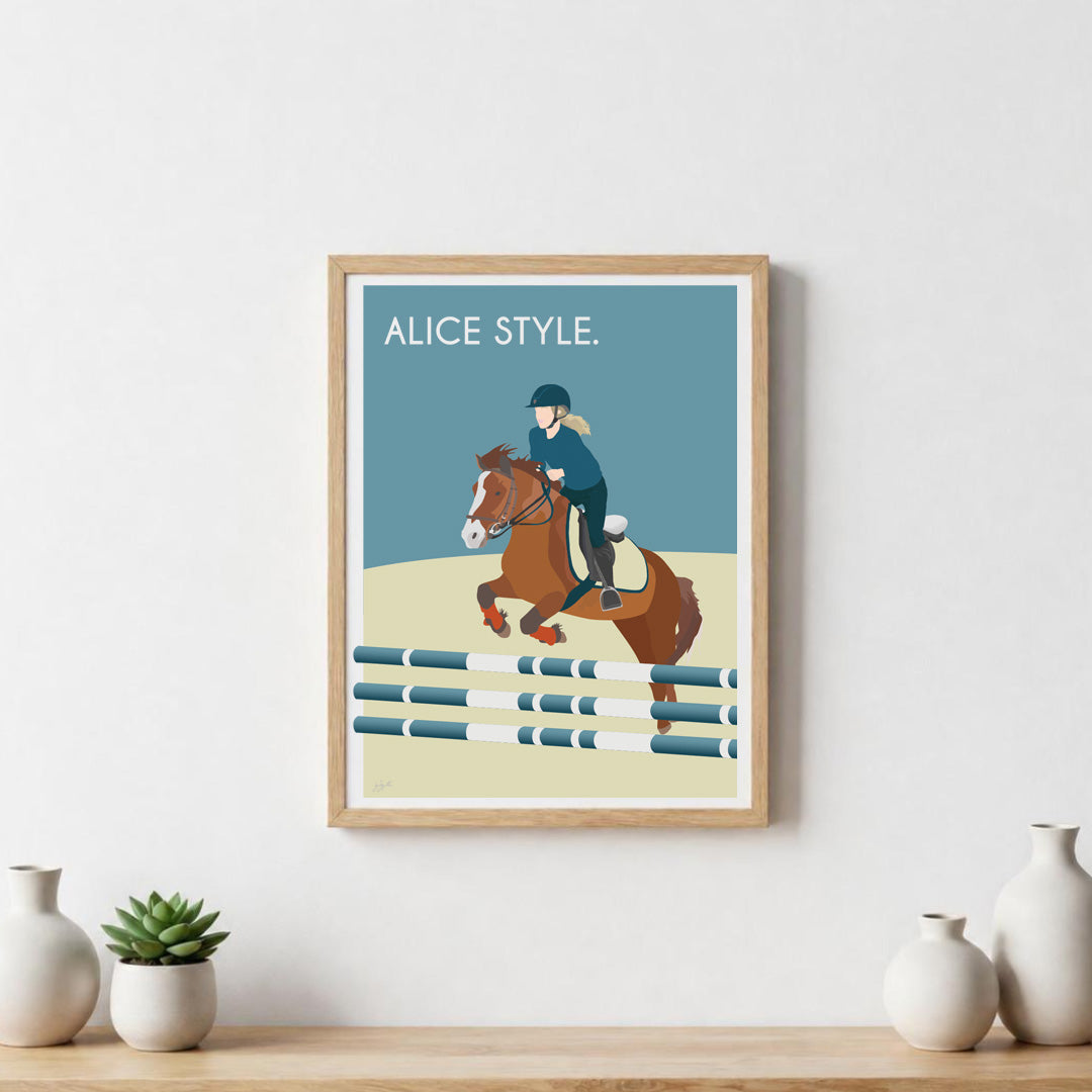 Poster équitation élégante – décoration murale inspirée du cheval et du riding lifestyle.