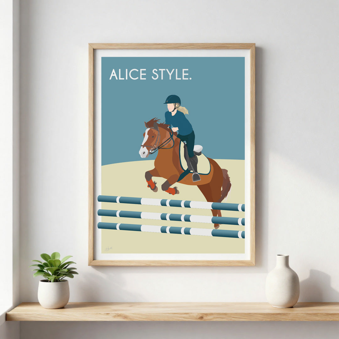 Poster équitation élégante – décoration murale inspirée du cheval et du riding lifestyle.