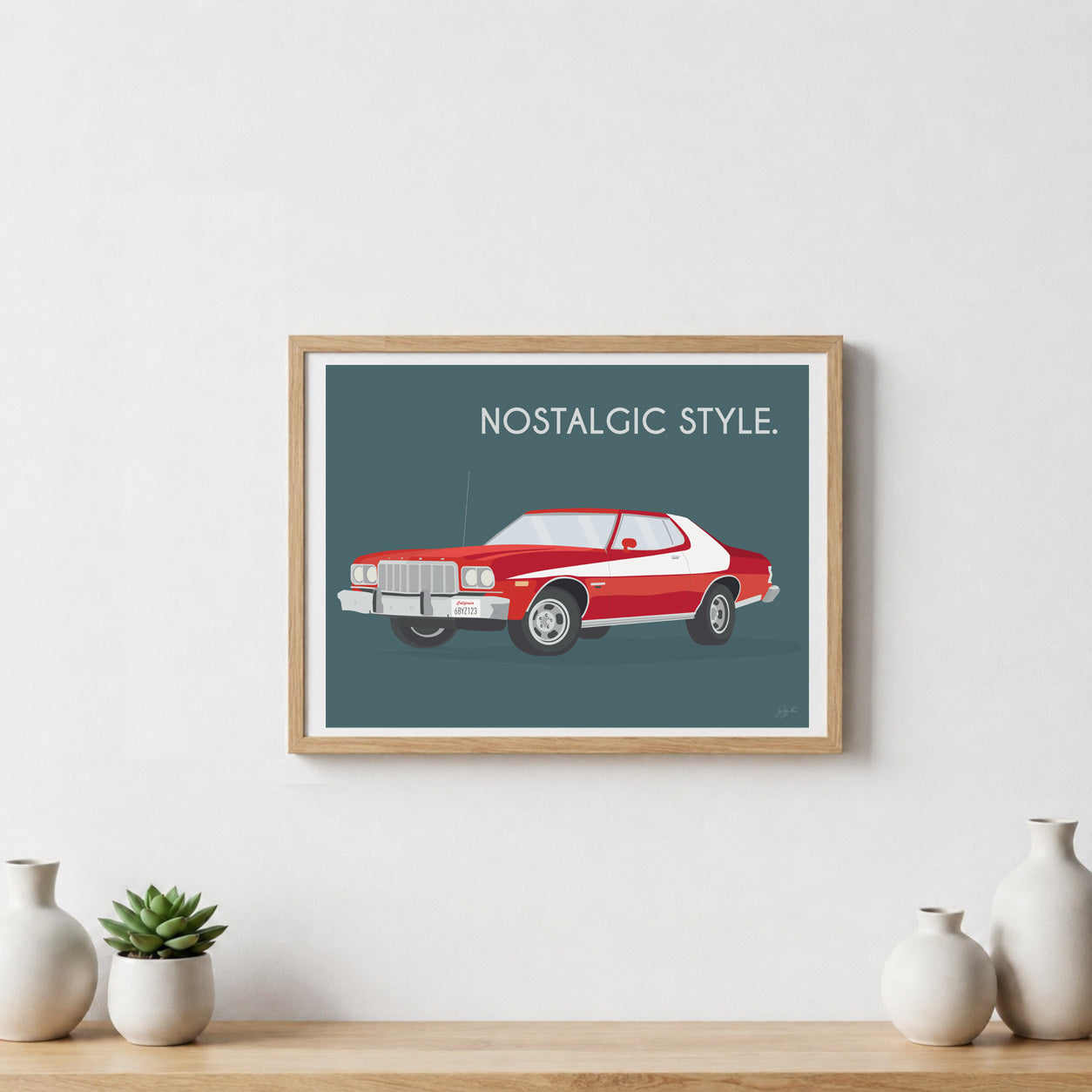 Affiche Grand Torino vintage – décoration murale inspirée des muscle cars américaines et du style rétro.