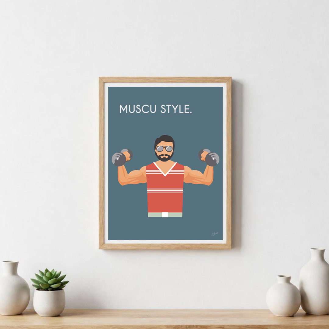 Poster musculation vintage – décoration murale fitness inspirée du sport et du dépassement de soi.