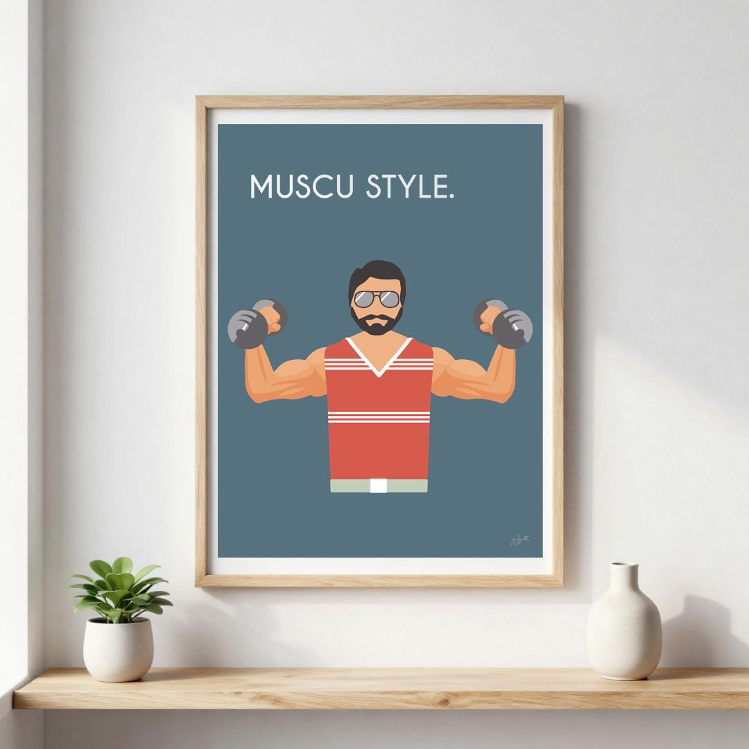 Poster musculation vintage – décoration murale fitness inspirée du sport et du dépassement de soi.