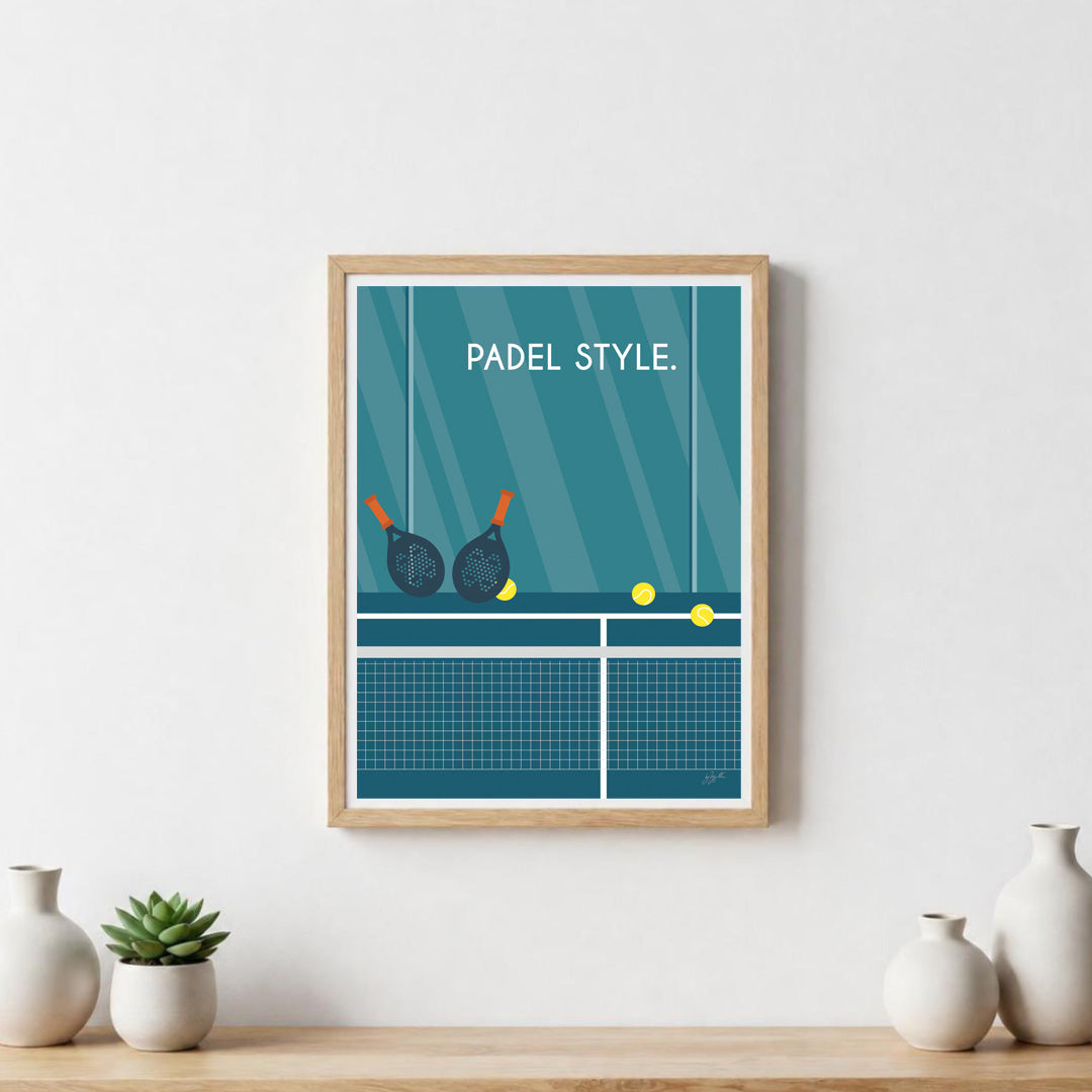 Affiche padel vintage – décoration murale inspirée du padel, des sports de raquette et de la passion du jeu.