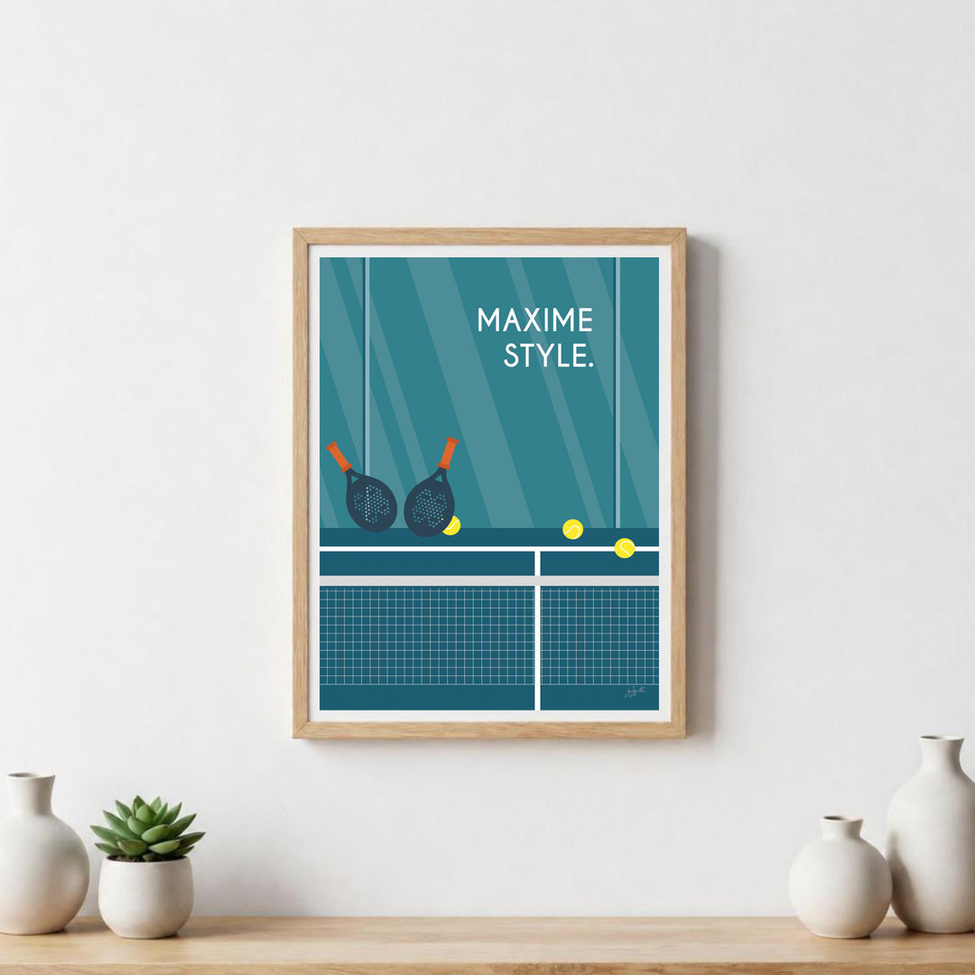 Poster padel vintage – décoration murale inspirée du padel, des sports de raquette et de la passion du jeu.