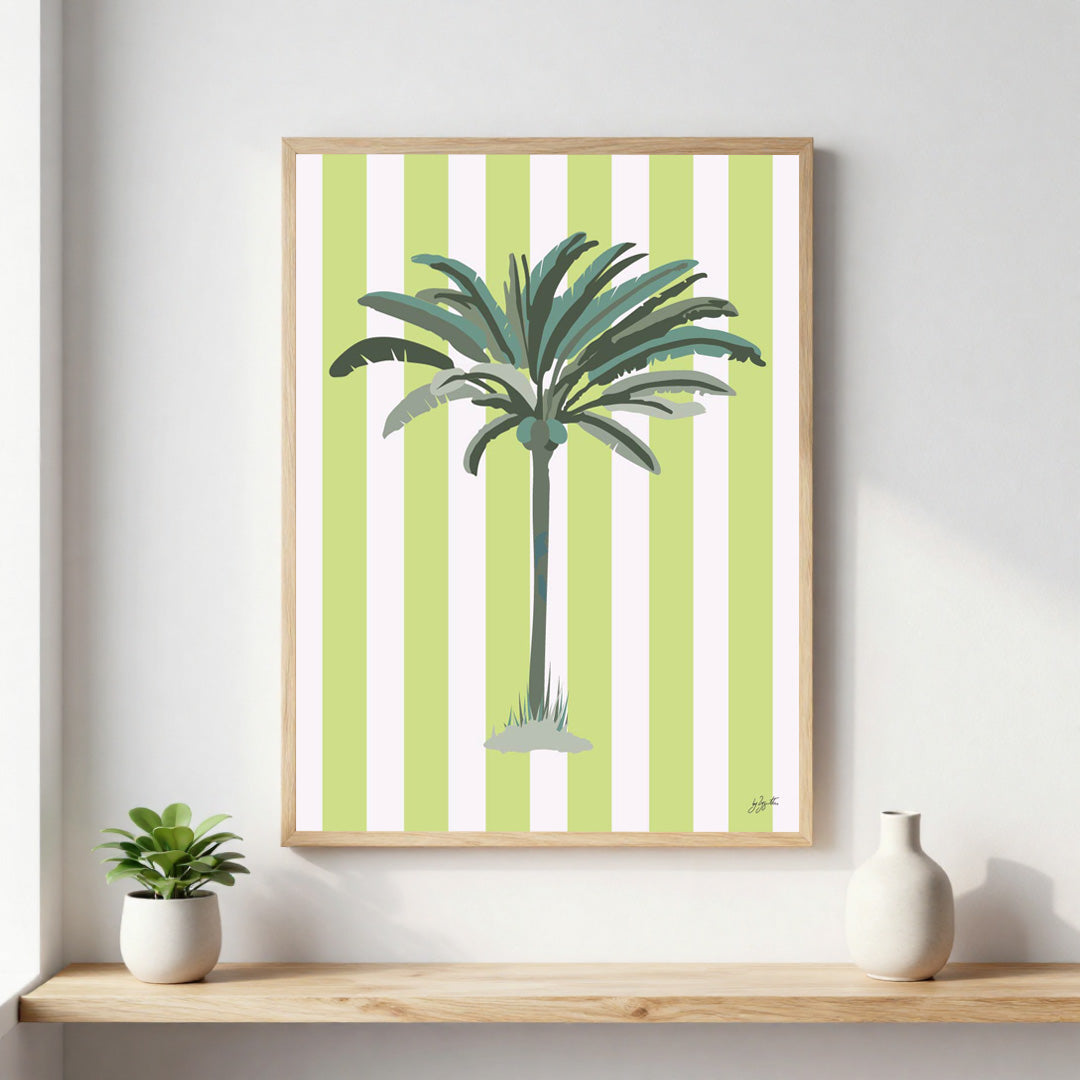 Poster Palmier vert – décoration murale inspirée de la mode et des couleurs ensoleillées.