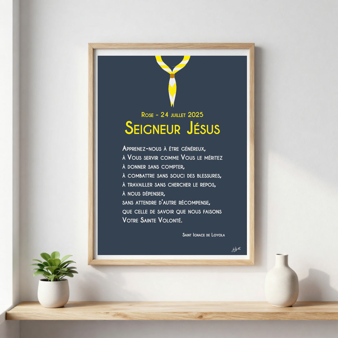 Poster prière scoute – décoration murale inspirée du scoutisme et de la spiritualité chrétienne.
