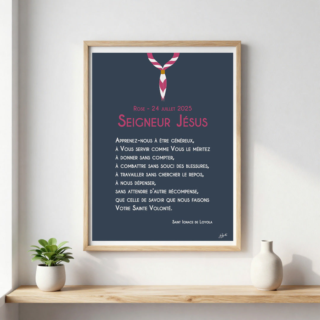 Poster prière scoute – décoration murale inspirée du scoutisme et de la spiritualité chrétienne.