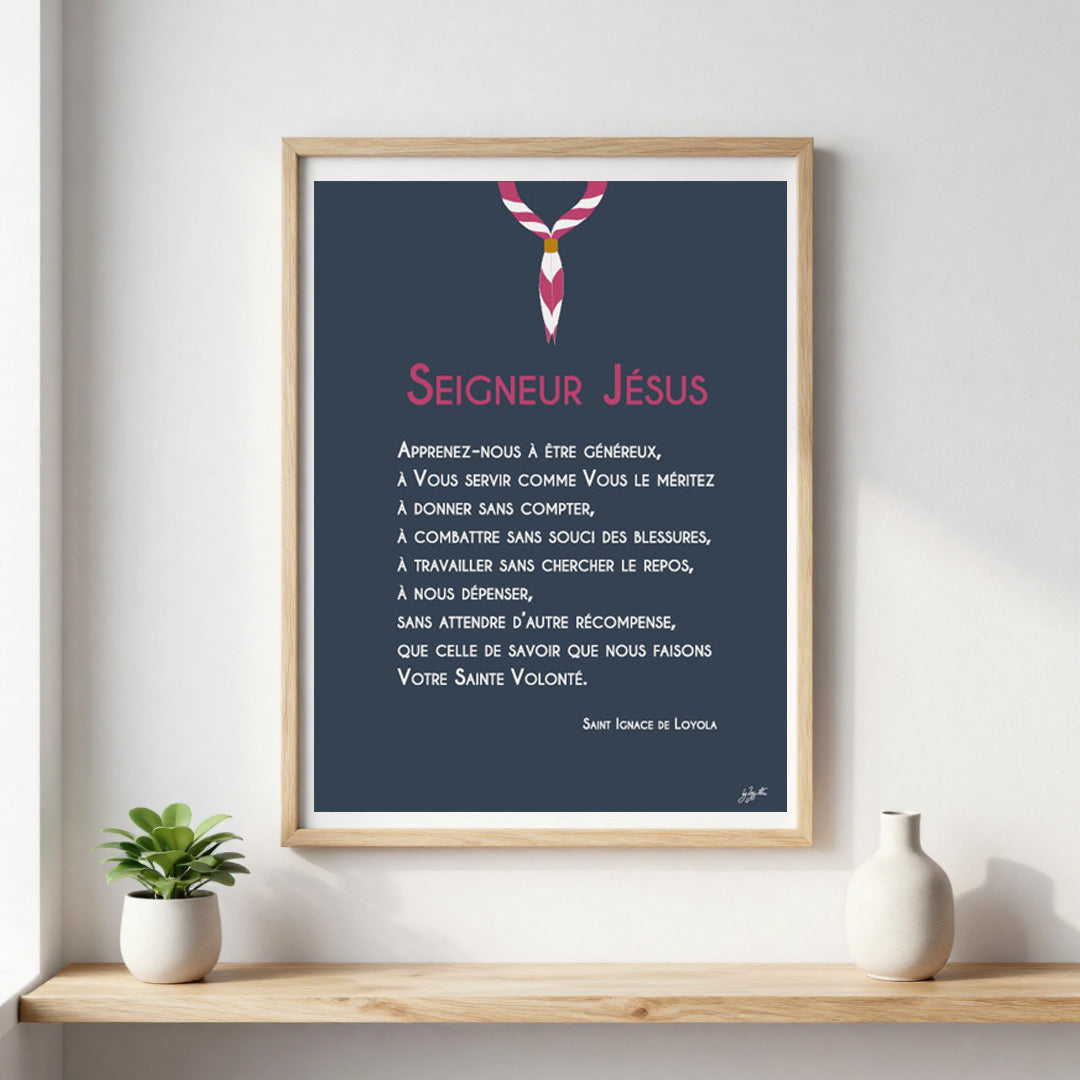 Affiche prière scoute – décoration murale inspirée du scoutisme et de la spiritualité chrétienne.