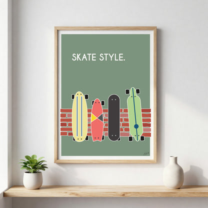 Poster skate urban lifestyle – décoration murale inspirée du skateboard et de la culture street.